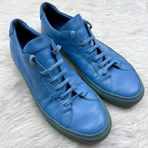 Common Projects Achilles Sneaker Cadet Blue Italian Leather Low Top 42 US 9 Mens